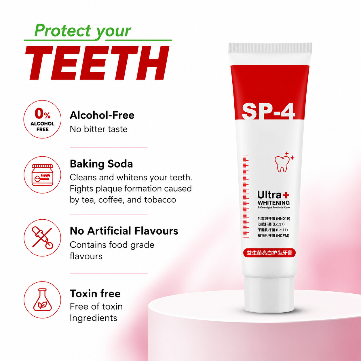 SP-4 Ultra+ Whitening Toothpaste | Pack of 2