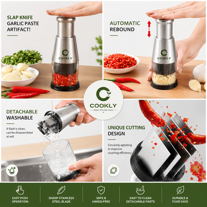 Cookliy Hand Press Chopper — Stainless Steel Blade